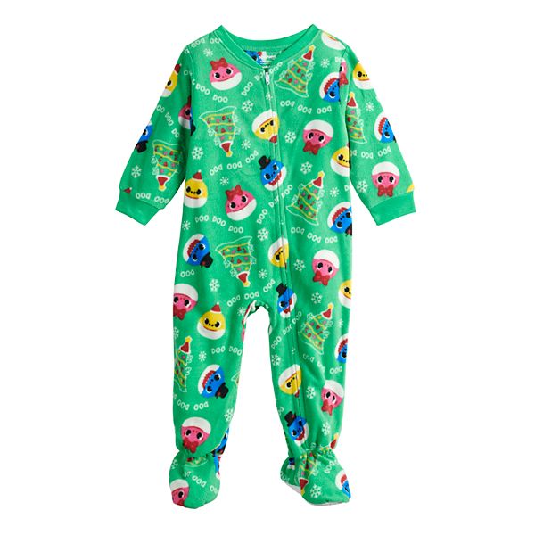 Baby Baby Shark Christmas Footed Pajamas