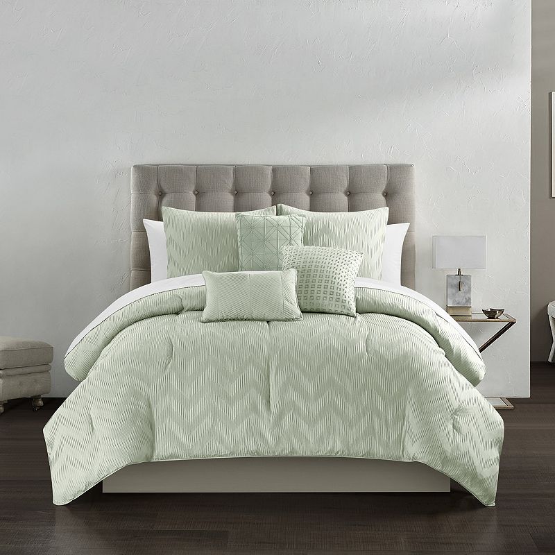 Chic Home Meredith 6-piece Comforter Set with Coordinating Pillows, Green, 