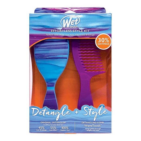 Wet Brush Detangling Hair Brush & Comb Styling Accessory Kit