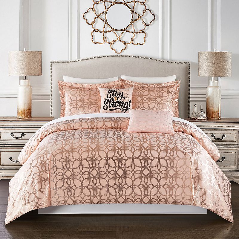 Chic Home Shefield Comforter Set with Coordinating Pillows, Pink, Twin