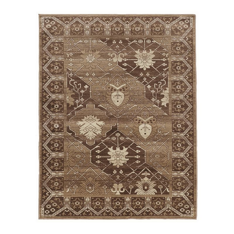 Linon Vintage Belouch Rug, Beig/Green, 8X10 Ft