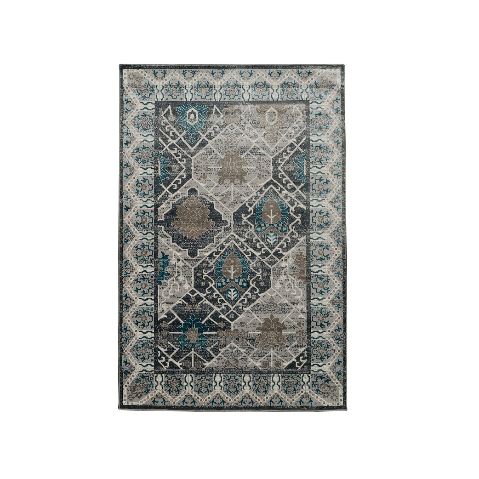 Linon Vintage Belouch Rug, Gray Blue