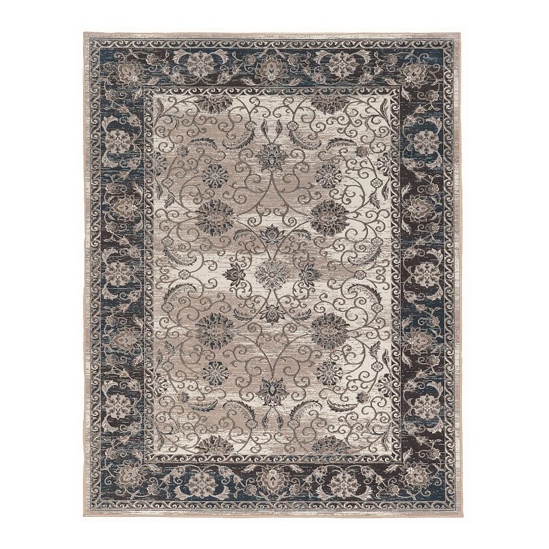 Linon Vintage Isfahan Rug, Grey, 8X10 Ft