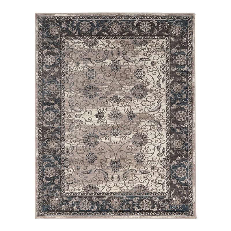 Linon Vintage Isfahan Rug, Grey, 9X12 Ft