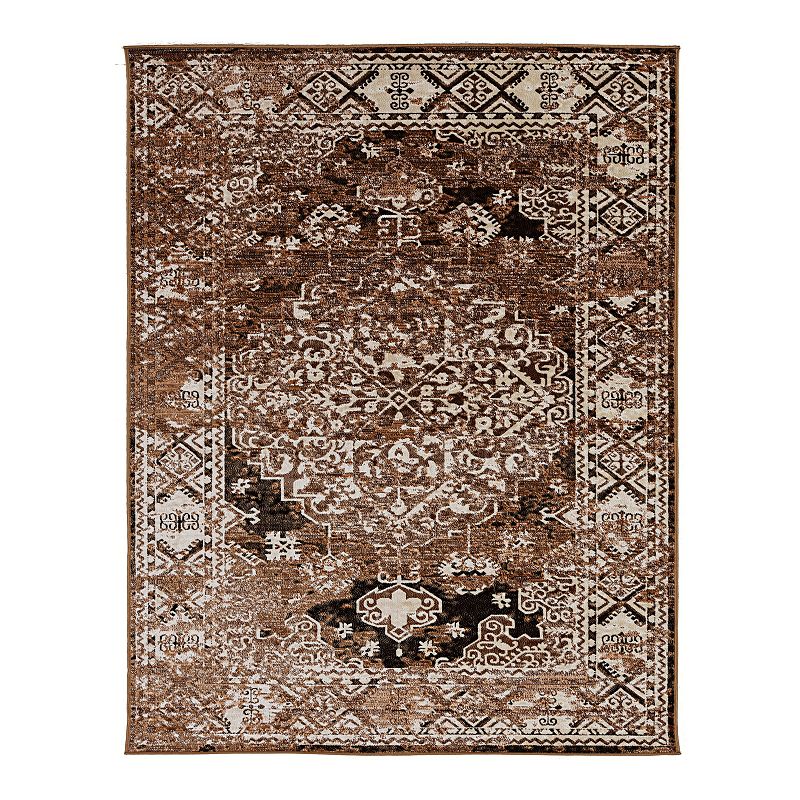 Linon Vintage Nain Rug, Brown, 8X10 Ft