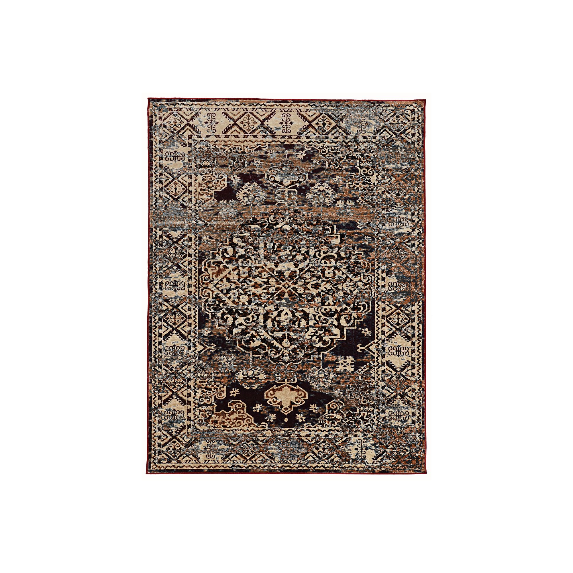 Linon Vintage Nain Rug, Brown Blue
