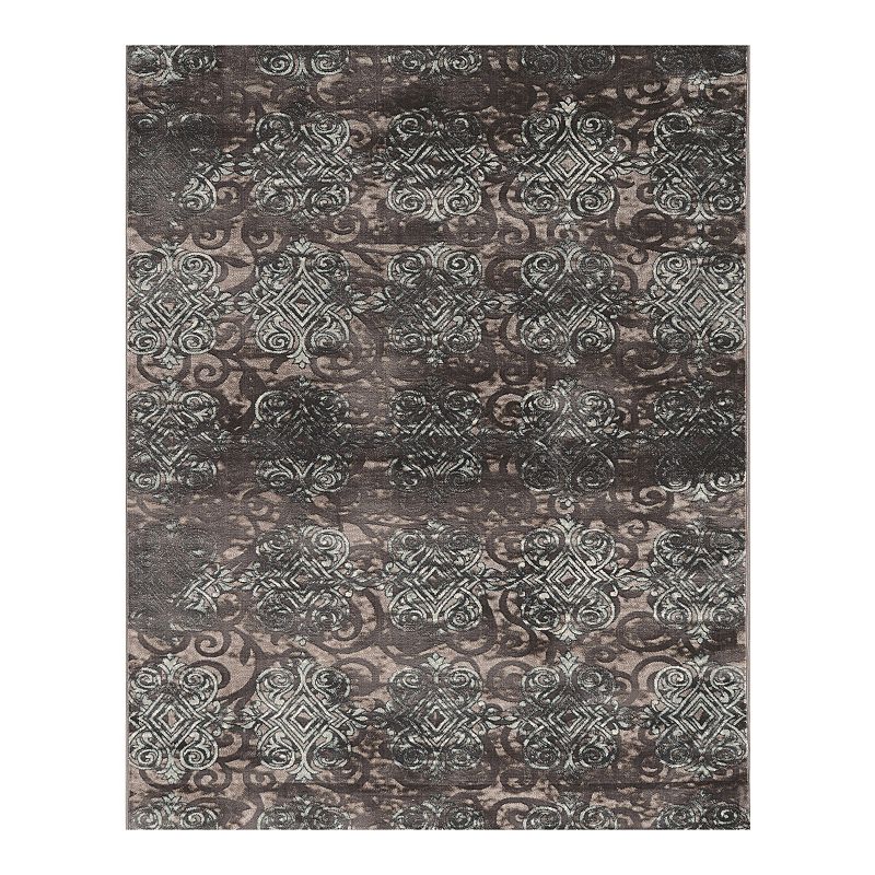 Linon Vintage Trellis Rug, Grey, 8X10 Ft