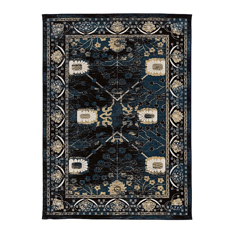 Linon Vintage Zeigler Rug, Blue, 9X12 Ft