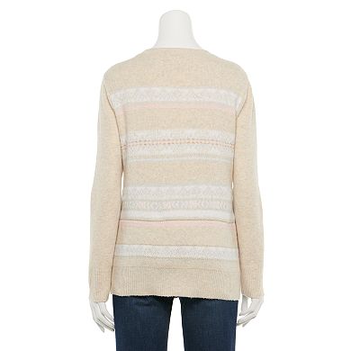 Women's Croft & Barrow® Cozy Fairisle Crewneck Sweater