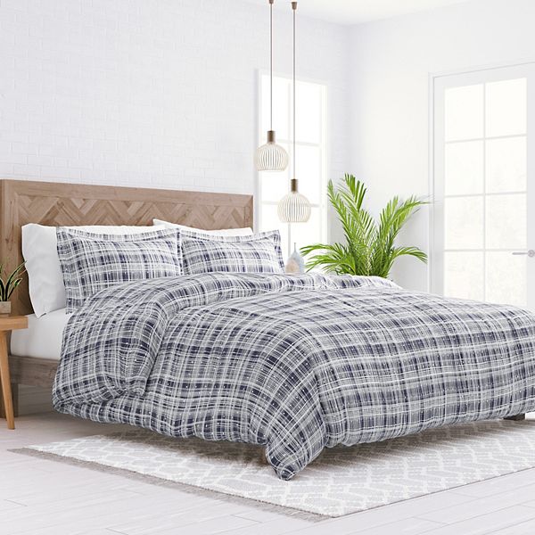 Home Collection Premium Ultra Soft, Navy Plaid Duvet Cover