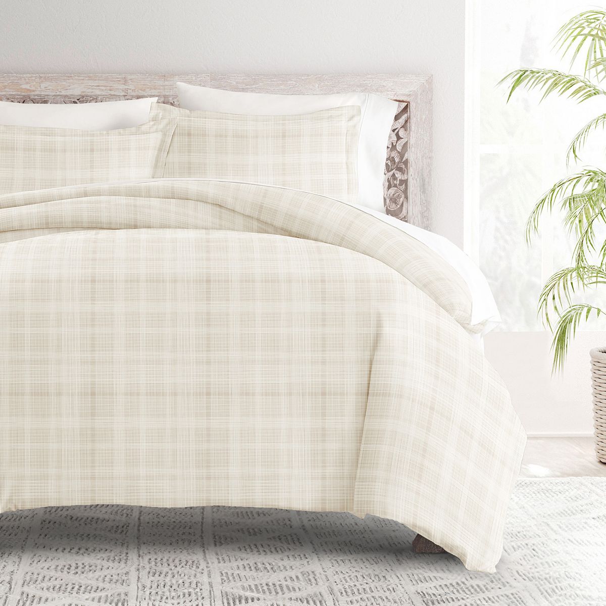 Home Collection Premium Ultra Soft Thatch Pattern Duvet Cover Set - Ray Thatch, KING/CK