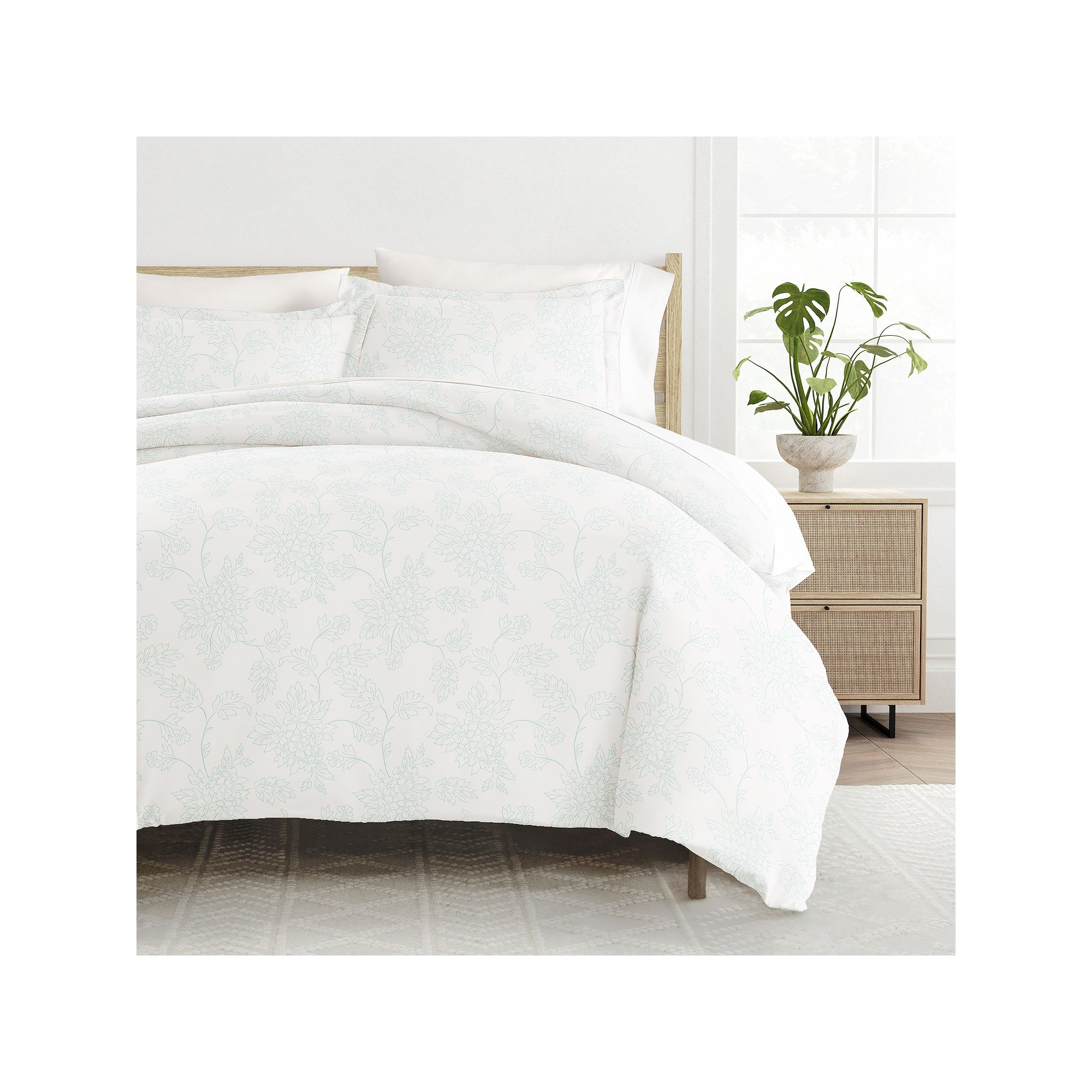 Home Collection Premium Ultra Soft Vine Pattern Duvet Cover Set, Blue Vines