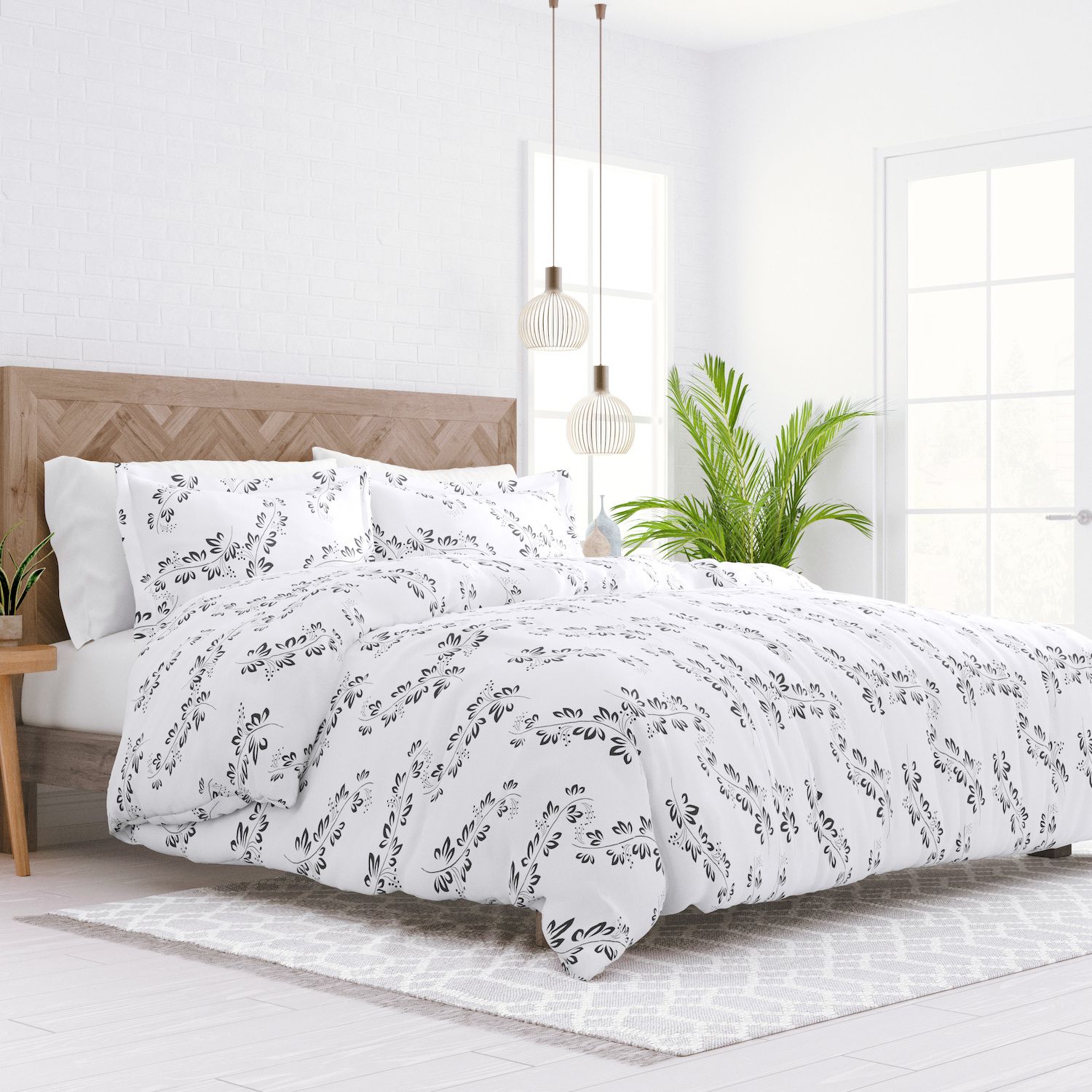 Image for Home Collection Premium Ultra Soft 3-Piece Simple Vine Print Duvet Cover Set at Kohl's.