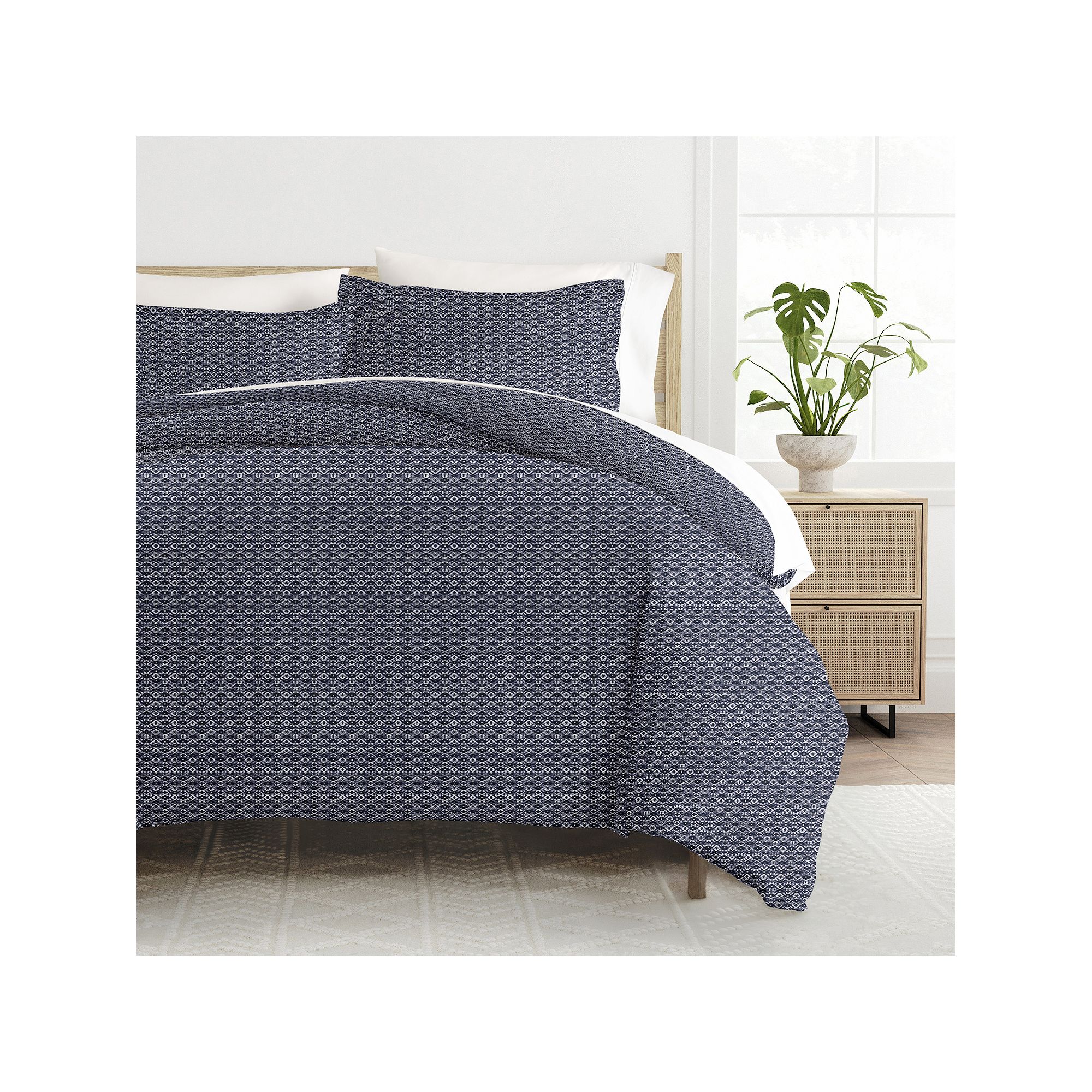 Home Collection Premium Ultra Soft Pattern Duvet Cover Set, Blue