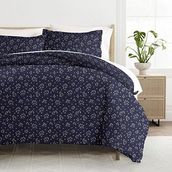 Home Collection Premium Ultra Soft Midnight Blossoms Pattern Duvet Cover Set