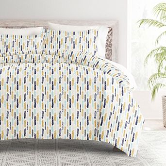 Home Collection Premium Ultra Soft Feathers Pattern Duvet Cover Set