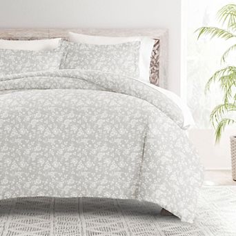 Home Collection Premium Ultra Soft Rose Gray Pattern Duvet Cover Set