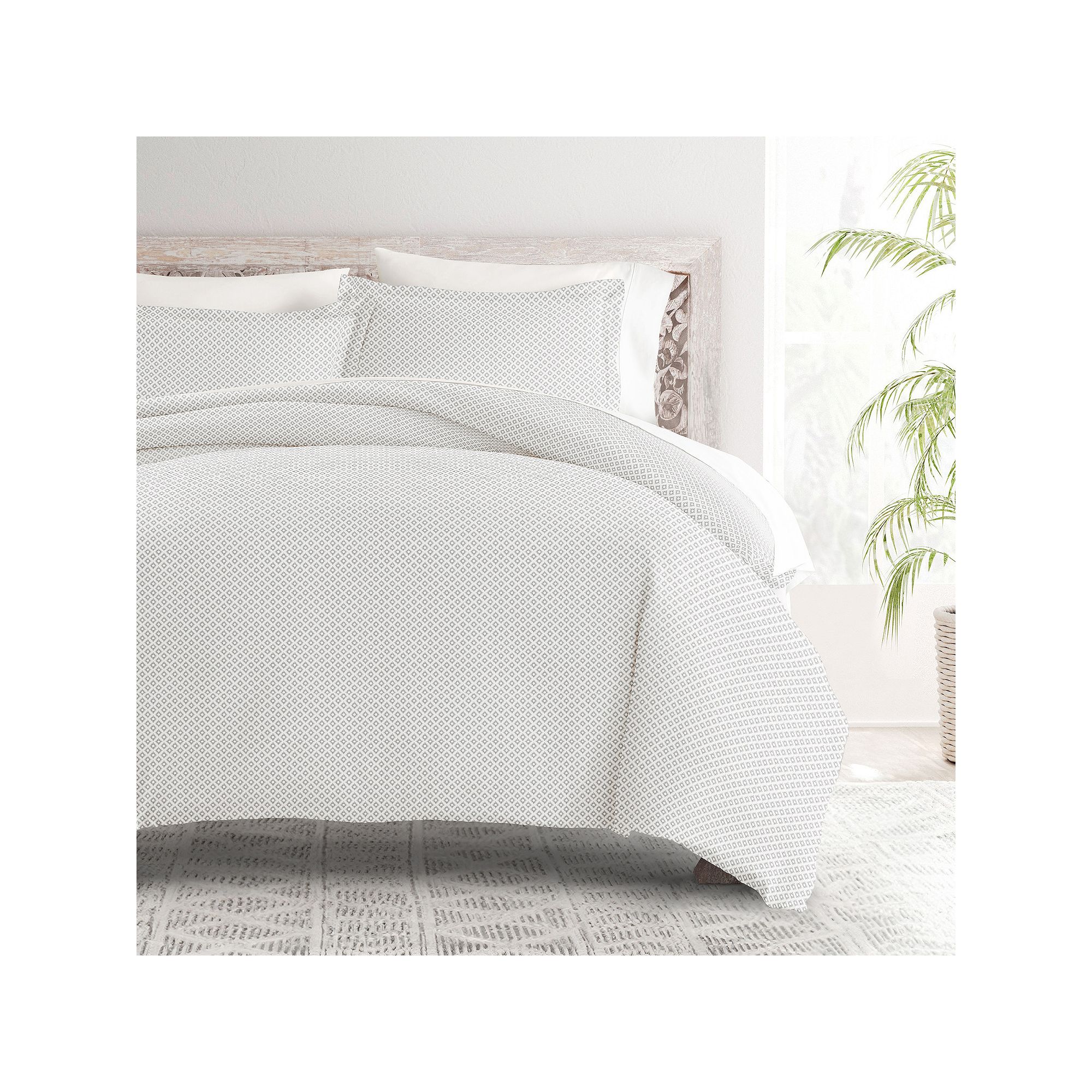 Home Collection Premium Ultra Soft Polaris Pattern Duvet Cover Set, Gray