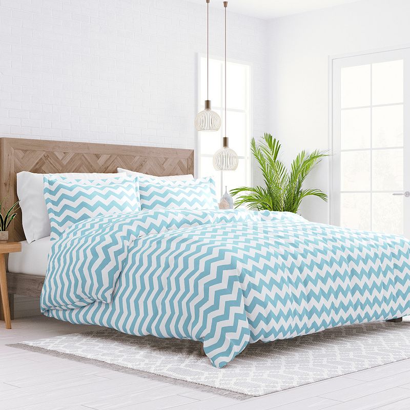 Home Collection Premium Ultra Soft Chevron Duvet Cover Set, Blue, Full/Quee