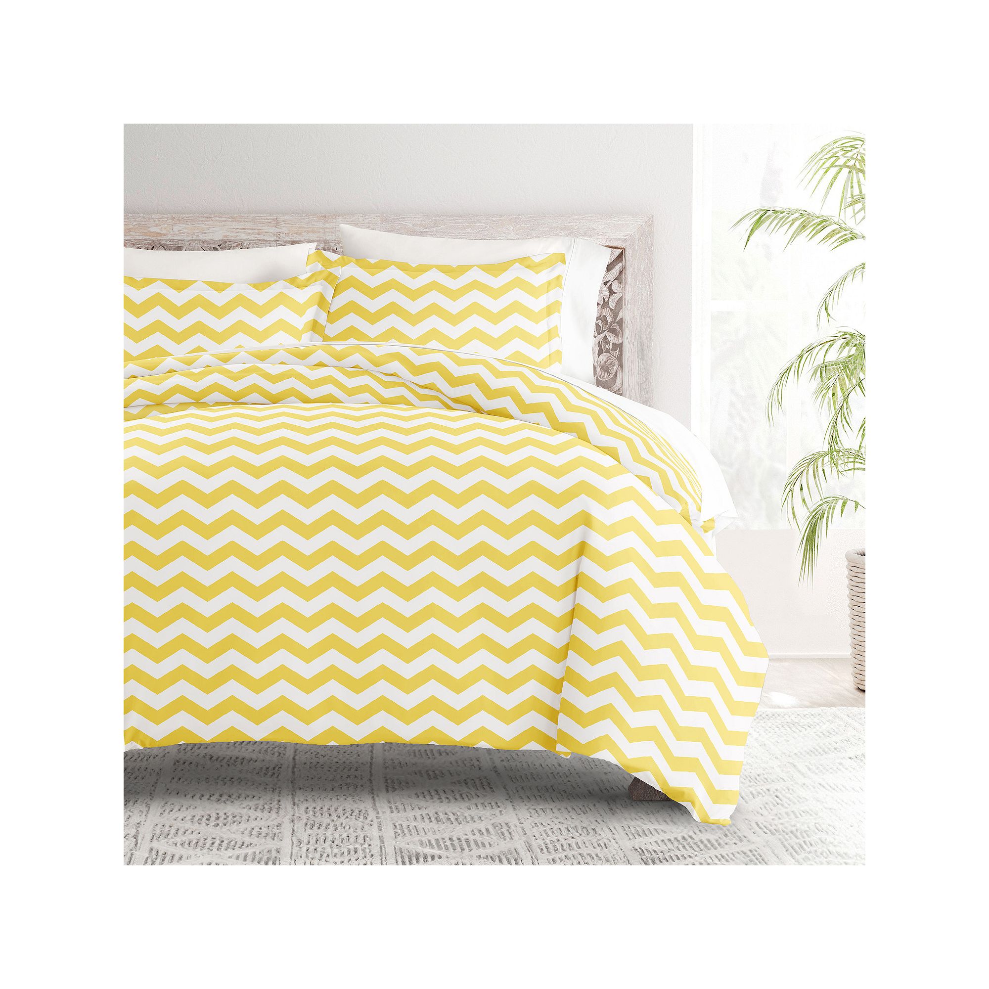 Home Collection Premium Ultra Soft Chevron Duvet Cover Set, Yellow Arrow