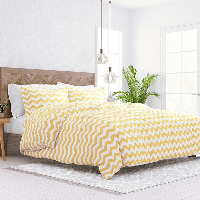 Home Collection Premium Ultra Soft Chevron Duvet Cover Set, Yellow, Twin