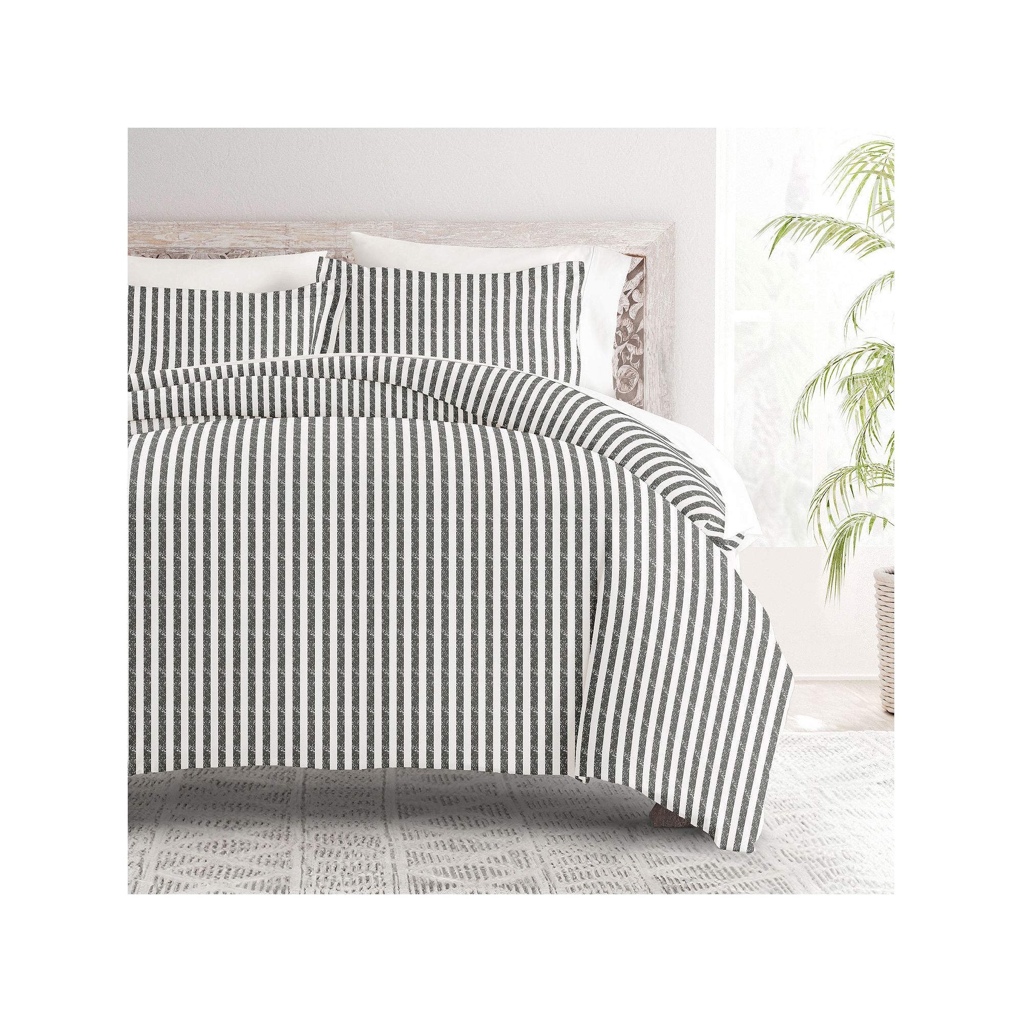 Home Collection Premium Ultra Soft Puffed Rugged Stripes Duvet Cover Set, G
