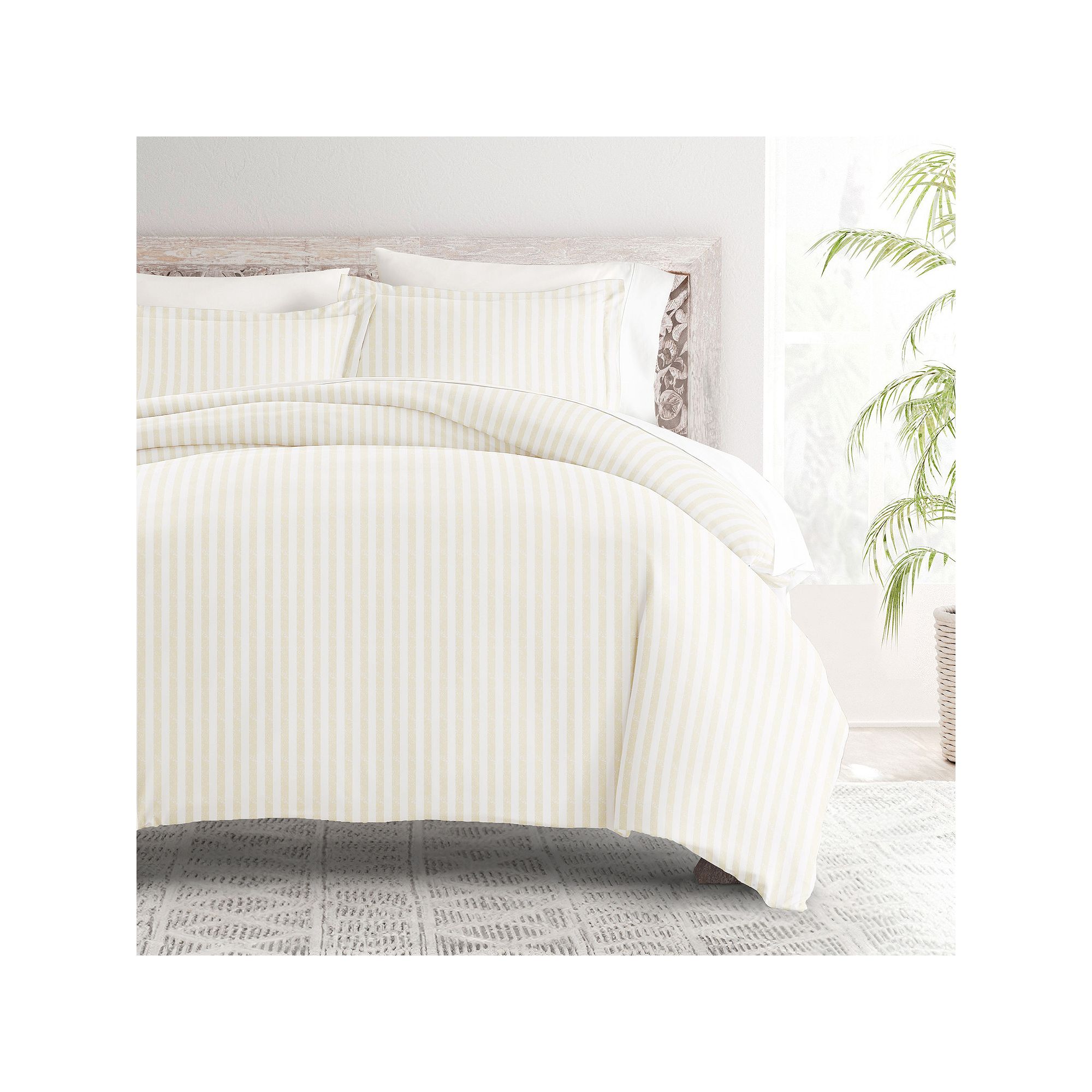 Home Collection Premium Ultra Soft Puffed Rugged Stripes Duvet Cover Set, I