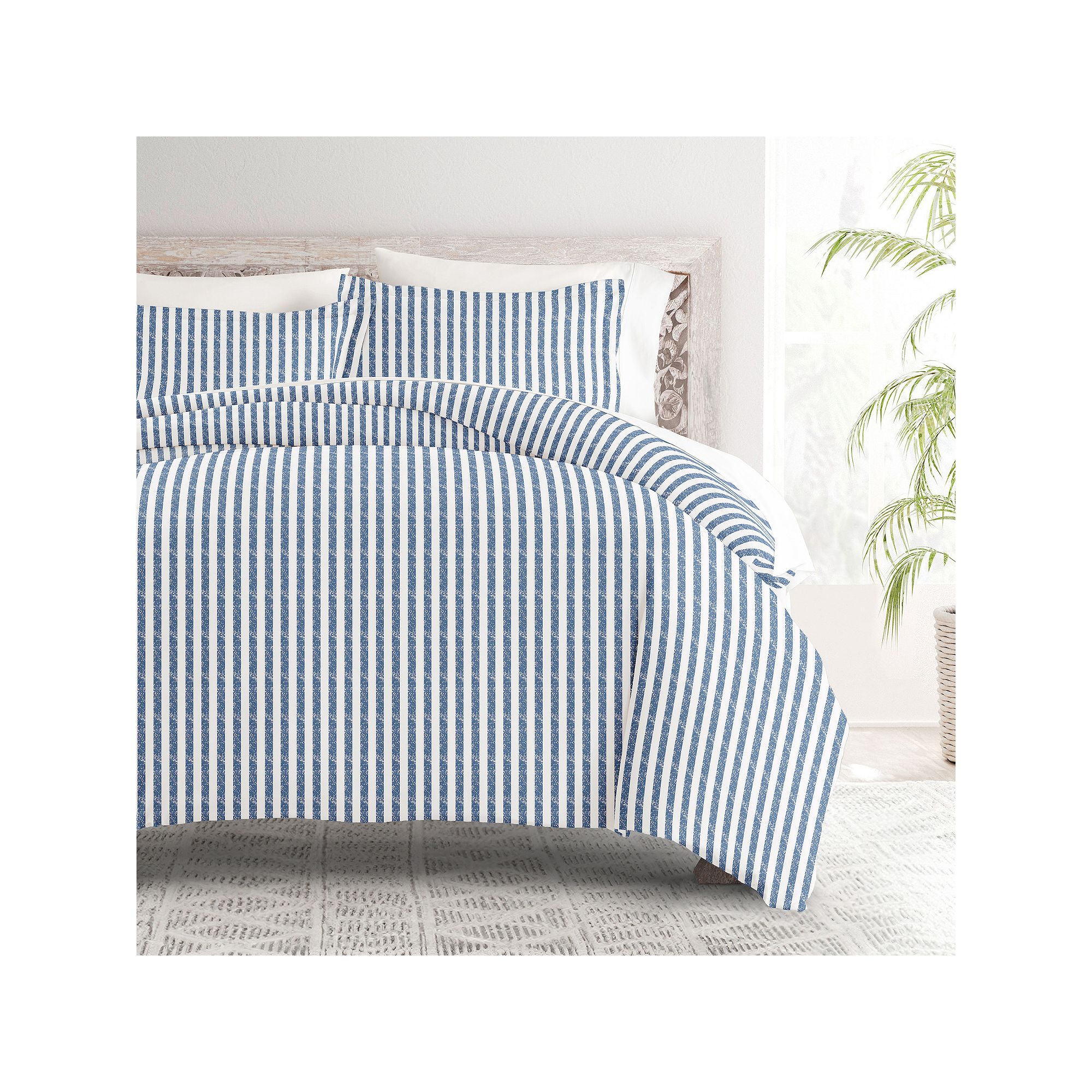 Home Collection Premium Ultra Soft Puffed Rugged Stripes Duvet Cover Set, N