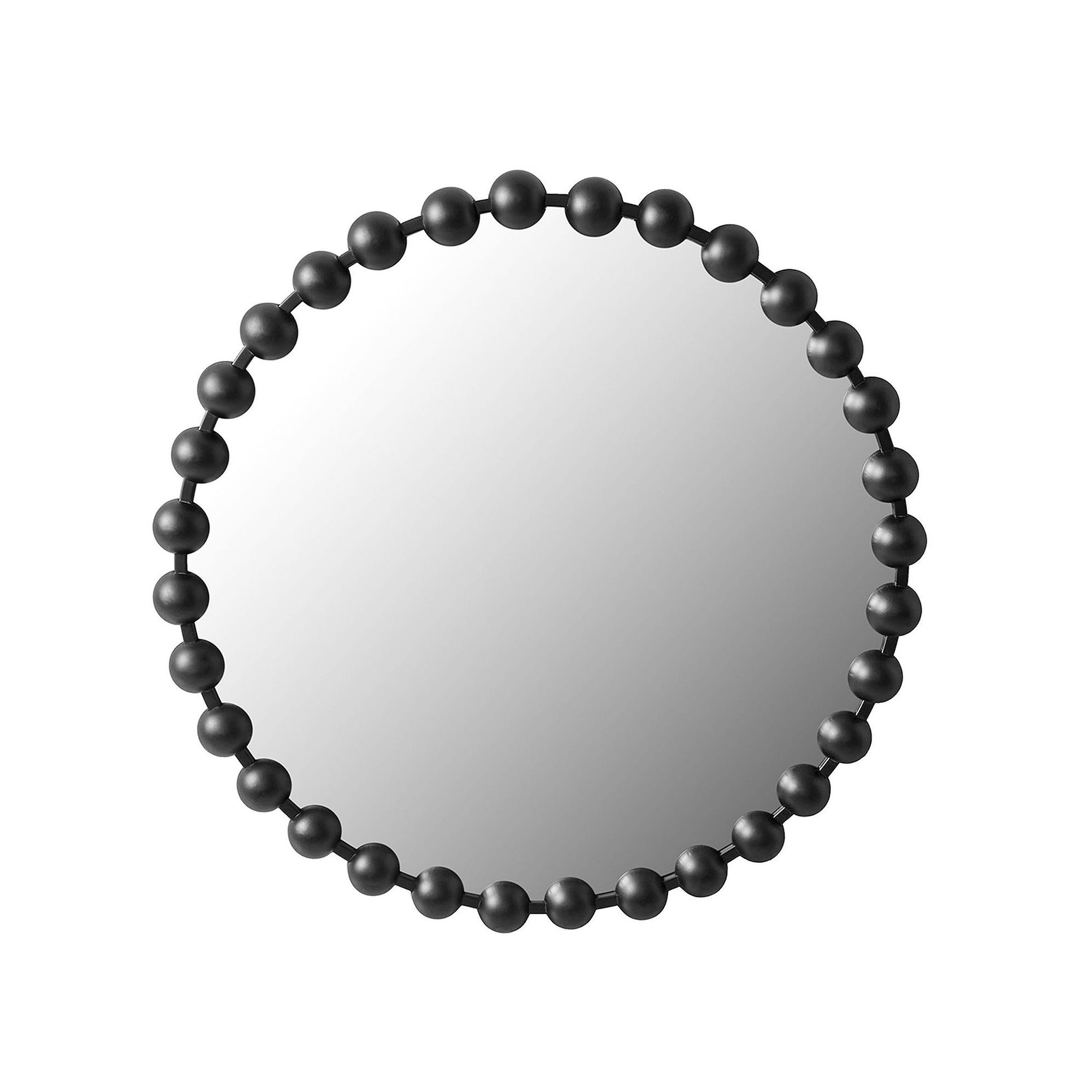 Madison Park Signature Marlowe Decorative Round Wall Mirror with Beaded Met
