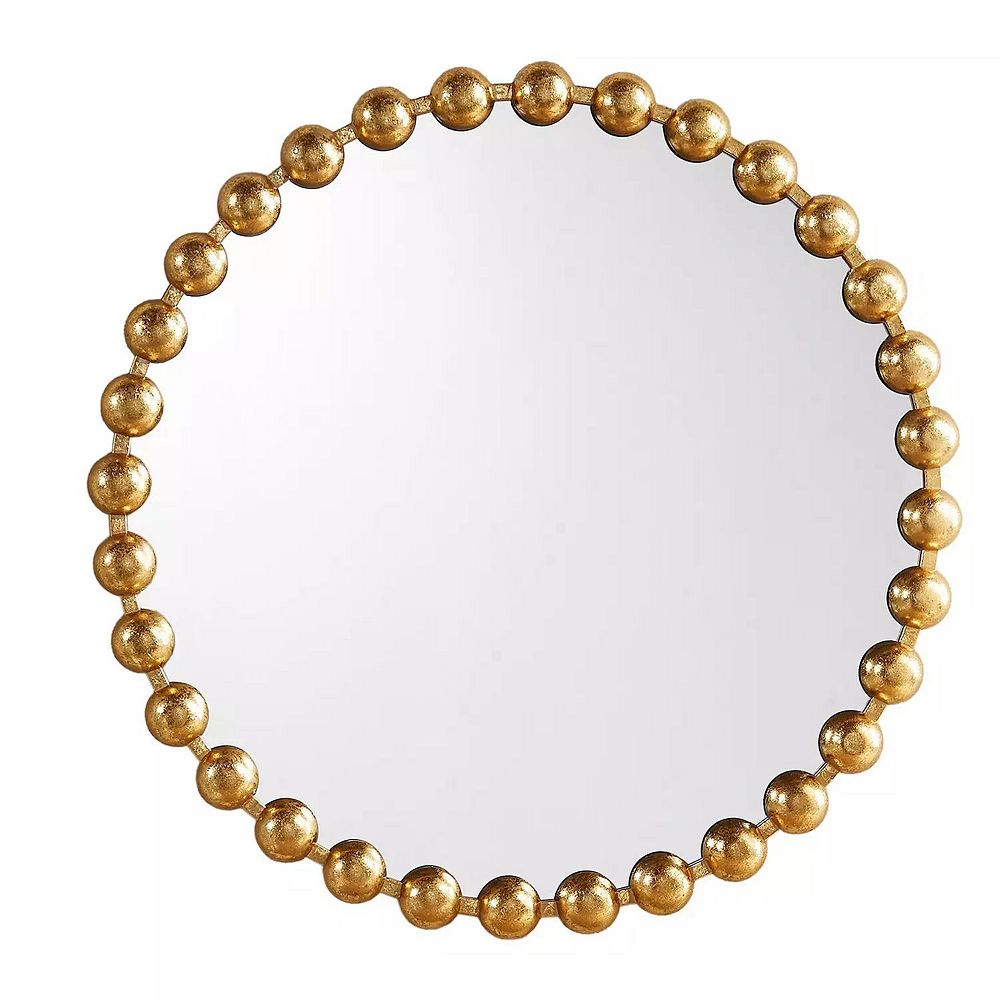 Madison Park Signature Marlowe Decorative Round Wall Mirror with Beaded ...