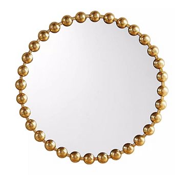 Madison Park Signature Marlowe Decorative Round Wall Mirror with Beaded Metal Frame