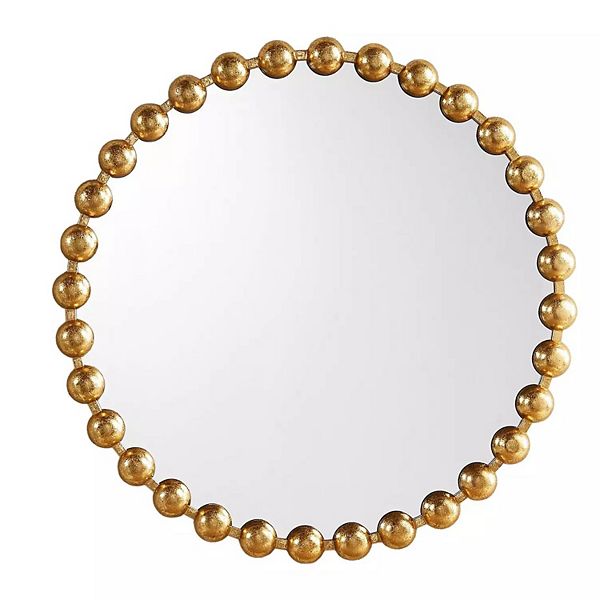 Madison Park Signature Marlowe Decorative Round Wall Mirror with Beaded