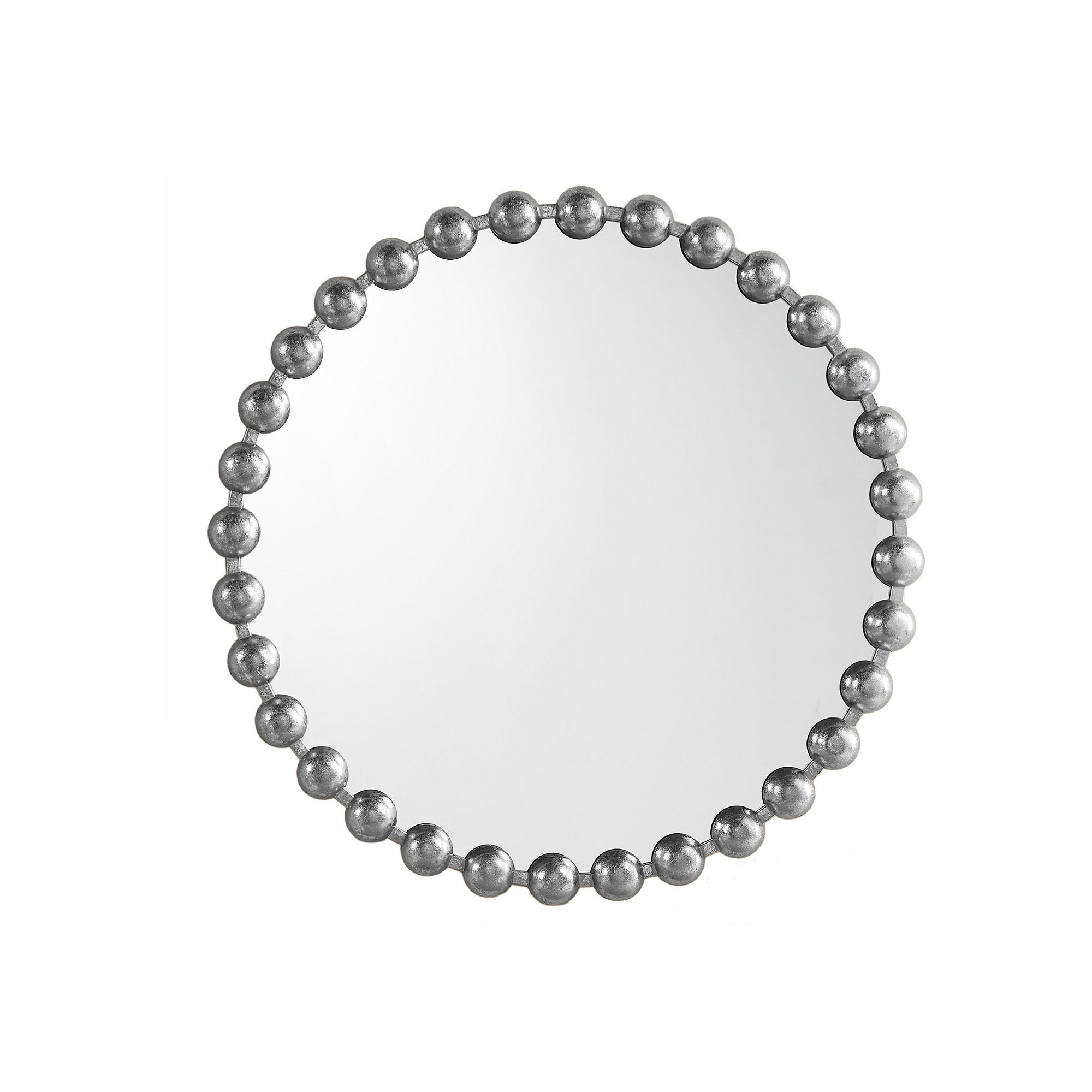 Madison Park Signature Marlowe Decorative Round Wall Mirror with Beaded Met