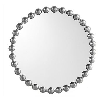 Madison Park Signature Marlowe Decorative Round Wall Mirror with Beaded Metal Frame
