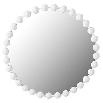 Madison Park Signature Marlowe Decorative Round Wall Mirror with Beaded Metal Frame