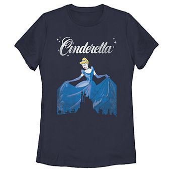Disney's Cinderella Vintage Castle Silhouette Juniors' Tee