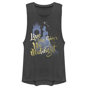 Juniors' Disney Cinderella Silhouette Live Like There's No Midnight Muscle Tank Top