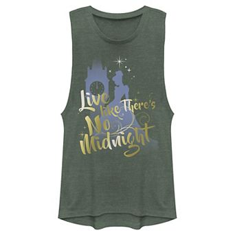Juniors' Disney Cinderella Silhouette Live Like There's No Midnight Muscle Tank Top
