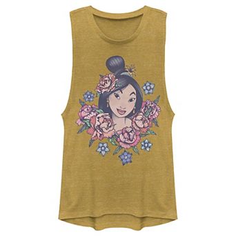 Disney's Mulan Juniors' Floral Portrait Muscle Graphic Tank Top