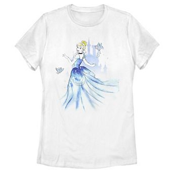 Disney's Cinderella Birds & Castle Watercolor Art Juniors' Graphic Tee