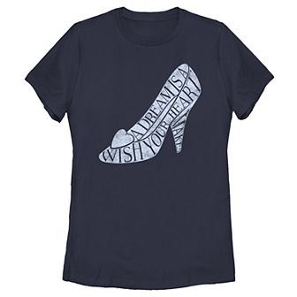 Disney's Cinderella Glass Slipper Quote Fill Juniors' Tee