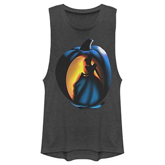 Juniors' Disney Cinderella Pumpkin Carve Glow Muscle Tank Top