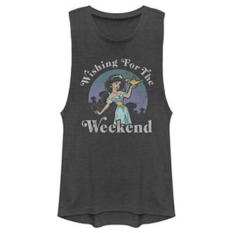 Juniors' Disney Aladdin Jasmine Wishing For The Weekend Muscle Tank Top