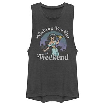Juniors' Disney Aladdin Jasmine Wishing For The Weekend Muscle Tank Top