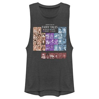 Juniors' Disney Princess Periodic Table Fairy Tales Muscle Tank Top