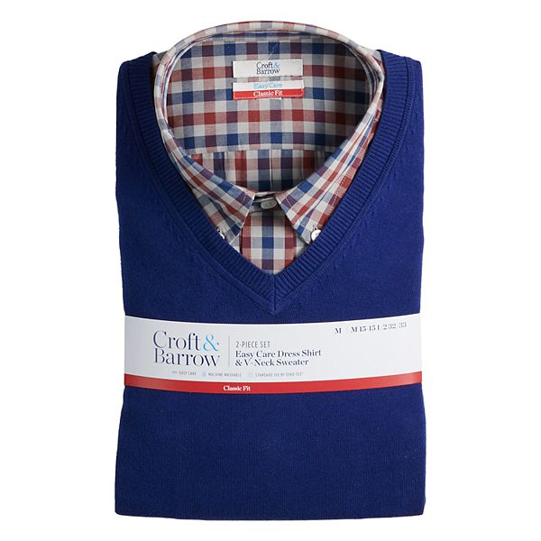 Men's Croft & Barrow® Classic-Fit Easy-Care Dress Shirt & Sweater
