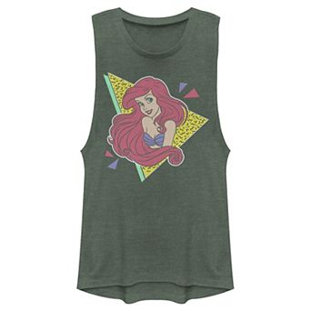Juniors' Disney Little Mermaid Ariel Retro 80's Style Muscle Tank Top