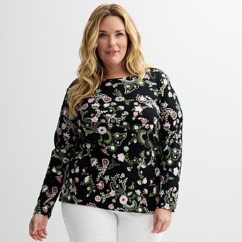 Plus Size Croft & Barrow® Essential Crewneck Long Sleeve Tee