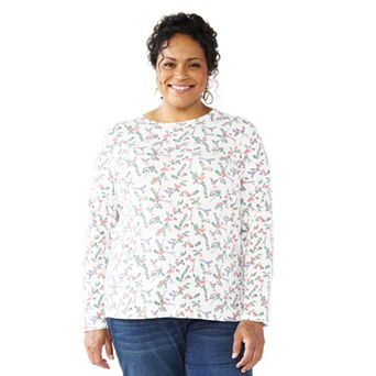 Plus Size Croft & Barrow® Essential Crewneck Long Sleeve Tee