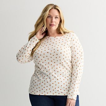 Plus Size Croft & Barrow® Essential Crewneck Long Sleeve Tee
